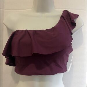 Anthropologie Plum Prune Strapless Bandeau Bikini Top NWT Size S Padded